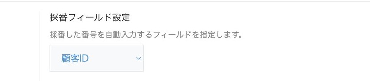 採番フィールド設定