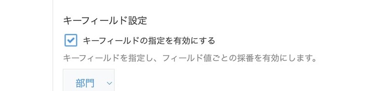 キーフィールド設定