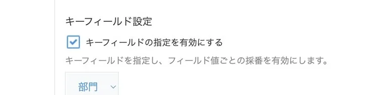 キーフィールド設定