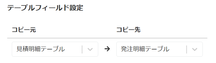 テーブルフィールドの設定