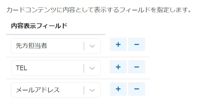 内容フィールドの設定
